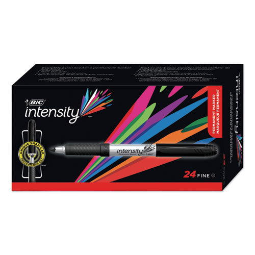 Intensity Fine Tip Permanent Marker Value Pack, Fine Bullet Tip, Black, 24/pack