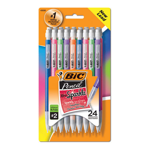 Xtra-sparkle Mechanical Pencil Value Pack, 0.7 Mm, Hb (#2.5), Black Lead, Assorted Barrel Colors, 24/pack