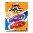 Wite-out Mini Twist Correction Tape, Non-refillable, Blue/fuchsia Applicators 0.2" X 314", 2/pack