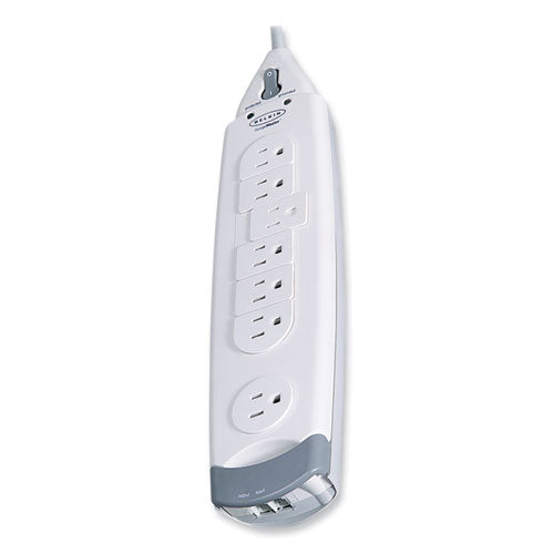 Surgemaster Home Series Surge Protector, 7 Ac Outlets, 12 Ft Cord, 1,045 J, White