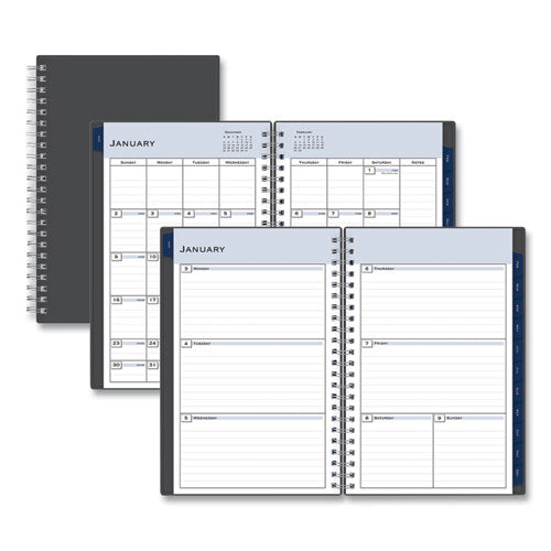 Passages Weekly/monthly Planner, 8 X 5, Charcoal Cover, 12-month (jan To Dec): 2024