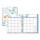Lindley Monthly Planner, Lindley Floral Artwork, 10 X 8, White/blue/green Cover, 12-month (jan To Dec): 2024