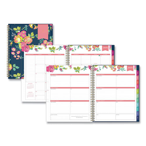 Day Designer Peyton Create-your-own Cover Weekly/monthly Planner, Floral Artwork, 11 X 8.5, Navy, 12-month (jan-dec): 2024