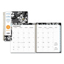 Baccara Dark Monthly Planner, Baccara Dark Floral Artwork, 10 X 8, Gray/black/gold Cover, 12-month (jan To Dec): 2024