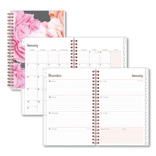 Joselyn Weekly/monthly Planner, Joselyn Floral Artwork, 8 X 5, Pink/peach/black Cover, 12-month (jan To Dec): 2024