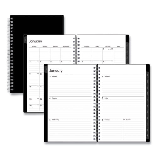 Enterprise Weekly/monthly Planner, Enterprise Formatting, 8 X 5, Black Cover, 12-month (jan To Dec): 2024