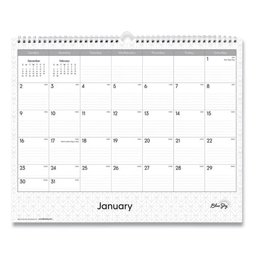 Enterprise Wall Calendar, Enterprise Geometric Artwork, 15 X 12, White/gray Sheets, 12-month (jan To Dec): 2024