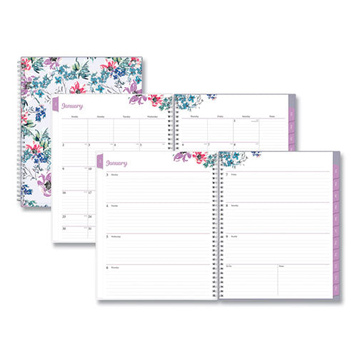 Laila Create-your-own Cover Weekly/monthly Planner, Wildflower Artwork, 11 X 8.5, Purple/blue/pink, 12-month (jan-dec): 2024