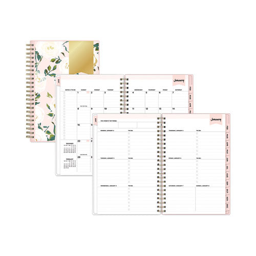 Day Designer Coming Up Roses Create-your-own Cover Weekly/monthly Planner, 8 X 5, Blush/cream Cover, 12-month (jan-dec): 2024