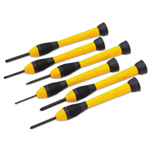 6-piece Precision Screwdriver Set, Black/yellow