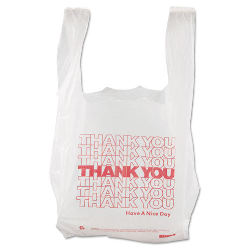 Thank You High-density Shopping Bags, 8" X 16", White, 2,000/carton