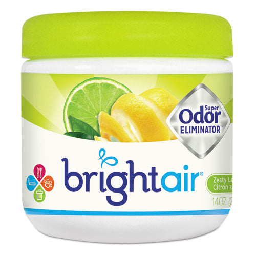 Super Odor Eliminator, Zesty Lemon And Lime, 14 Oz Jar, 6/carton