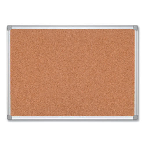 Earth Cork Board, 48 X 36, Natural Surface, Silver Aluminum Frame