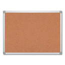 Earth Cork Board, 72 X 48, Natural Surface, Silver Aluminum Frame