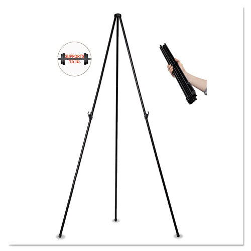 Instant Easel, 61.5" High, Black, Steel, Heavy-duty