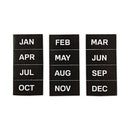 Interchangeable Magnetic Board Accessories, Months Of Year, Black/white, 2" X 1", 12 Pieces