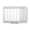 Magnetic Dry Erase Calendar Board, Weekly Calendar, 36 X 24, White Surface, Silver Aluminum Frame