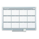 Magnetic Dry Erase Calendar Board, 12-month, 48 X 36, White Surface, Silver Aluminum Frame