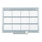 Magnetic Dry Erase Calendar Board, 12-month, 48 X 36, White Surface, Silver Aluminum Frame