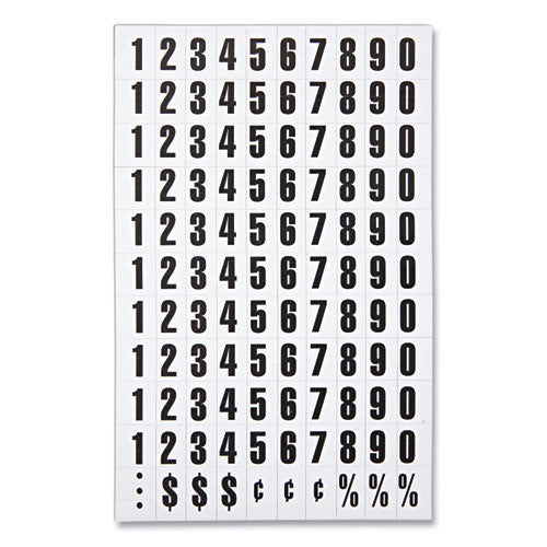 Interchangeable Magnetic Board Accessories, Numbers, Black, 0.75"h