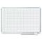 Gridded Magnetic Steel Dry Erase Planning Board, 1 X 2 Grid, 36 X 24, White Surface, Silver Aluminum Frame