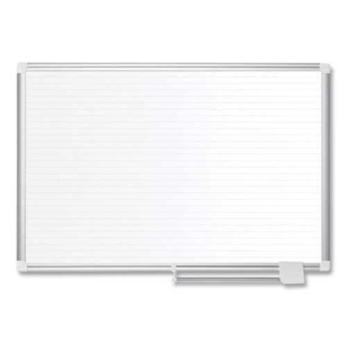 Ruled Magnetic Steel Dry Erase Planning Board, 48 X 36, White Surface, Silver Aluminum Frame