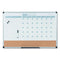 3-in-1 Planner Board, 24 X 18, Tan/white/blue Surface, Silver Aluminum Frame