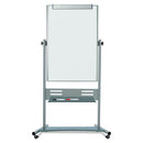 Revolver Easel, 35.4 X 47.2, 80" Tall Easel, Vertical Orientation, White Surface, Silver Aluminum Frame