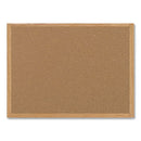 Earth Cork Board, 48 X 36, Tan Surface, Oak Wood Frame