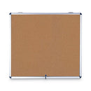 Slim-line Enclosed Cork Bulletin Board, One Door, 47 X 38, Tan Surface, Aluminum Frame