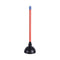 Toilet Plunger, 18" Plastic Handle, 5.63" Dia, Red/black, 6/carton