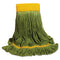 Ecomop Looped-end Mop Head, Recycled Fibers, Large Size, Green