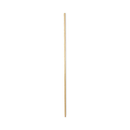 Threaded End Broom Handle, Lacquered Wood, 0.94" Dia X 60", Natural