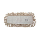 Industrial Dust Mop Head, Hygrade Cotton, 18w X 5d, White