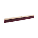 Floor Brush Head, 3.25" Maroon Stiff Polypropylene Bristles, 36" Brush