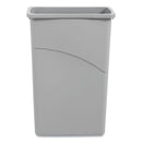 Slim Waste Container, 23 Gal, Plastic, Gray