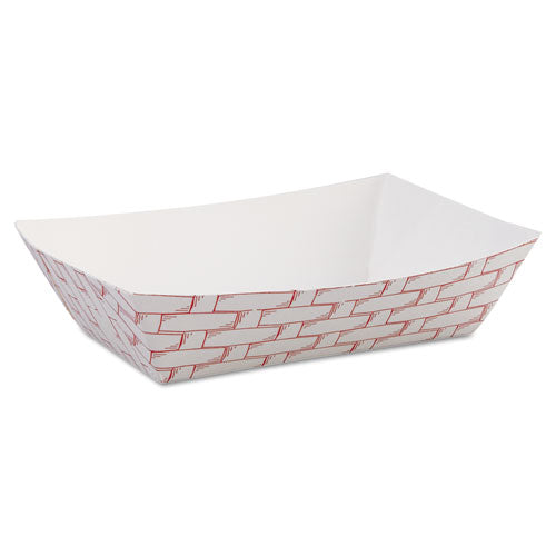 Paper Food Baskets, 6 Oz Capacity, 3.78 X 4.3 X 1.08, Red/white, 1,000/carton