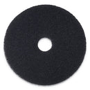 Stripping Floor Pads, 12" Diameter, Black, 5/carton