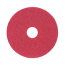 Buffing Floor Pads, 14" Diameter, Red, 5/carton