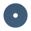 Scrubbing Floor Pads, 17" Diameter, Blue, 5/carton