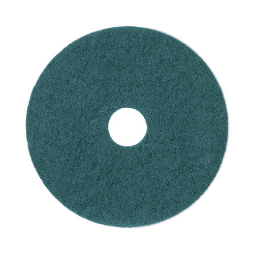 Heavy-duty Scrubbing Floor Pads, 17" Diameter, Green, 5/carton