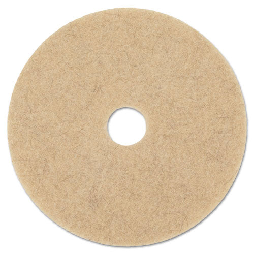 Natural Hog Hair Burnishing Floor Pads, 17" Diameter, Tan, 5/carton