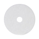 Polishing Floor Pads, 18" Diameter, White, 5/carton