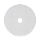 Polishing Floor Pads, 19" Diameter, White, 5/carton