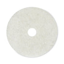 Natural Burnishing Floor Pads, 20" Diameter, White, 5/carton