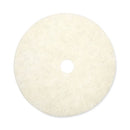 Natural Burnishing Floor Pads, 27" Diameter, White, 5/carton