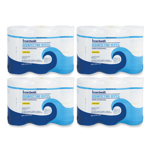 Disinfecting Wipes, 7 X 8, Lemon Scent, 75/canister, 12 Canisters/carton