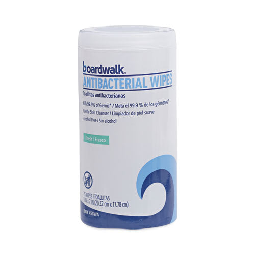 Antibacterial Wipes, 5.4 X 8, Fresh Scent, 75/canister, 6 Canisters/carton