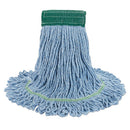 Super Loop Wet Mop Head, Cotton/synthetic Fiber, 5" Headband, Medium Size, Blue, 12/carton