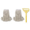 Cotton Cut End Mop Kit, #24 Natural Cotton Head, 60" Yellow Metal/plastic Handle